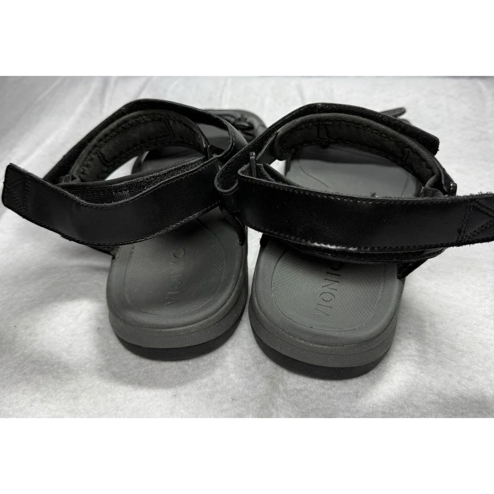 Vionic Leo Men's Size 8 Black Adjustable Sport Sandals Orthotic Comfort